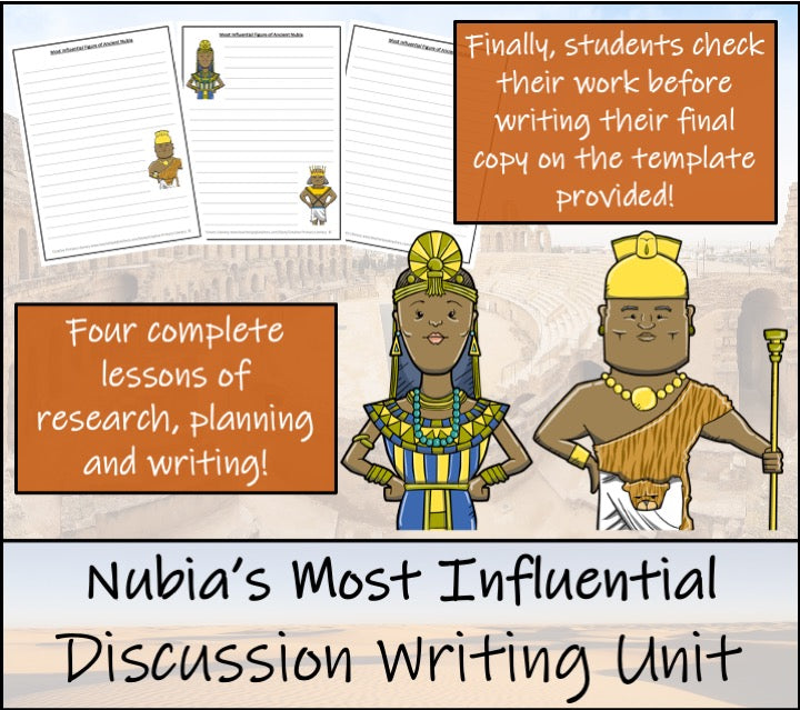 Most Influential of Ancient Nubia Opinion Writing Unit | 5th & 6th Grade