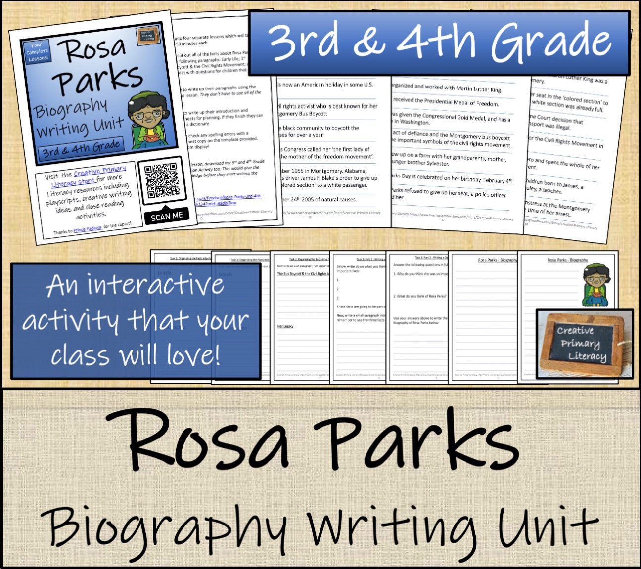 Rosa Parks Close Reading & Biography Bundle | 3rd Grade & 4th Grade