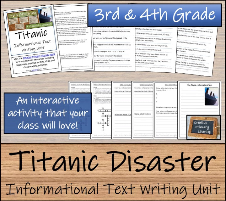 Titanic Close Reading & Informational Writing Bundle | 3rd Grade & 4th Grade