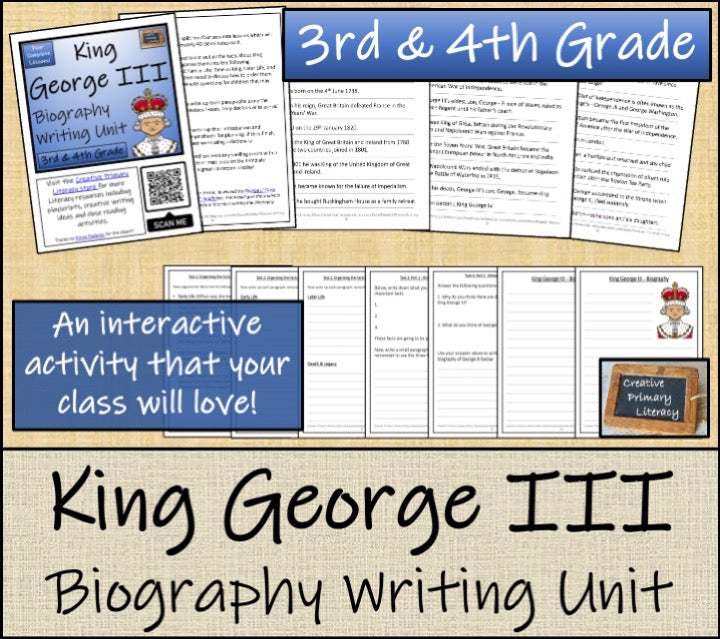 King George III Close Reading & Biography Bundle | 3rd Grade & 4th Grade