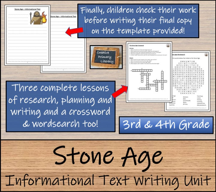 Stone Age Informational Writing Unit | 3rd Grade & 4th Grade