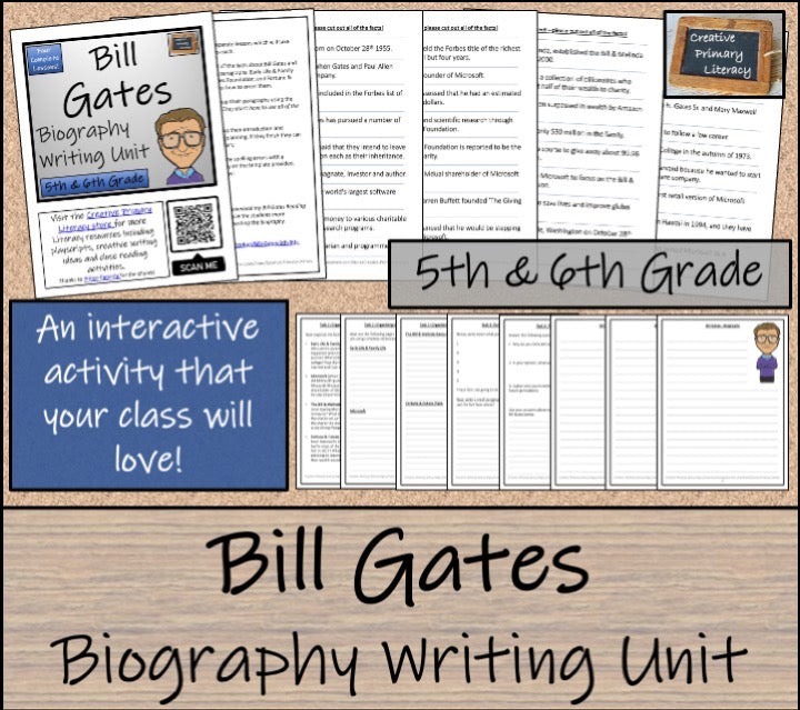 Bill Gates Close Reading & Biography Bundle | 5th Grade & 6th Grade