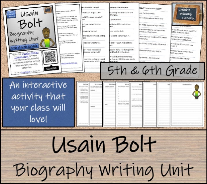 Usain Bolt Close Reading & Biography Bundle | 5th Grade & 6th Grade