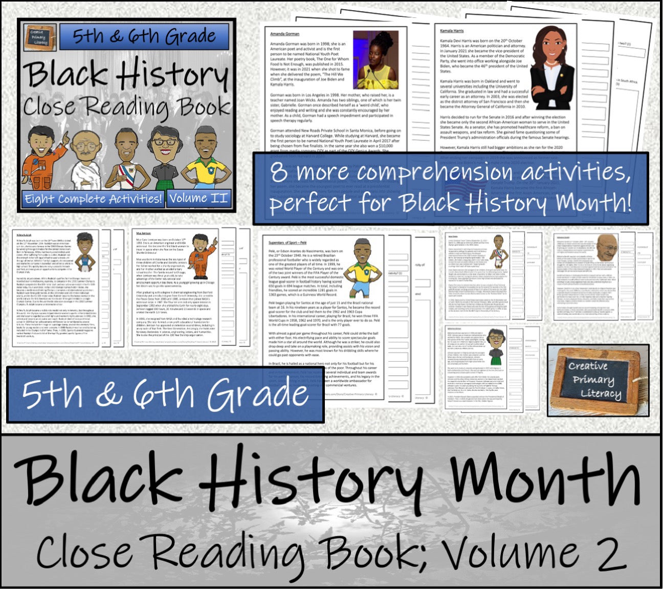 Black History Close Reading Comprehension Books 1 & 2 | 5th Grade & 6th Grade