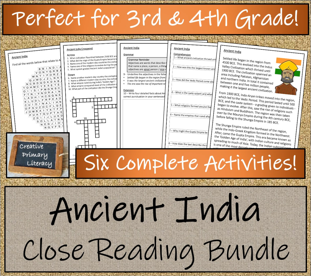 Ancient India Close Reading Comprehension Book | 3rd Grade & 4th Grade