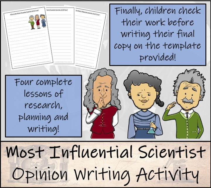 Most Influential Scientist Opinion Writing Unit | 3rd Grade & 4th Grade