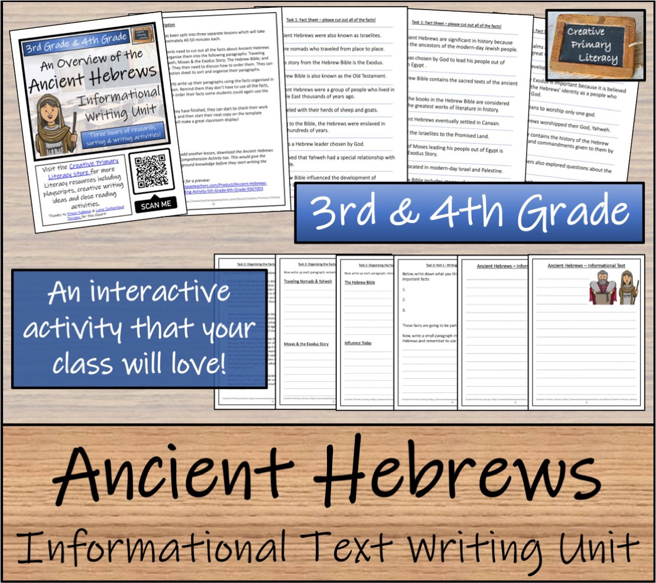 Ancient Hebrew Display Timeline Close Reading & Writing Bundle | 3rd & 4th Grade