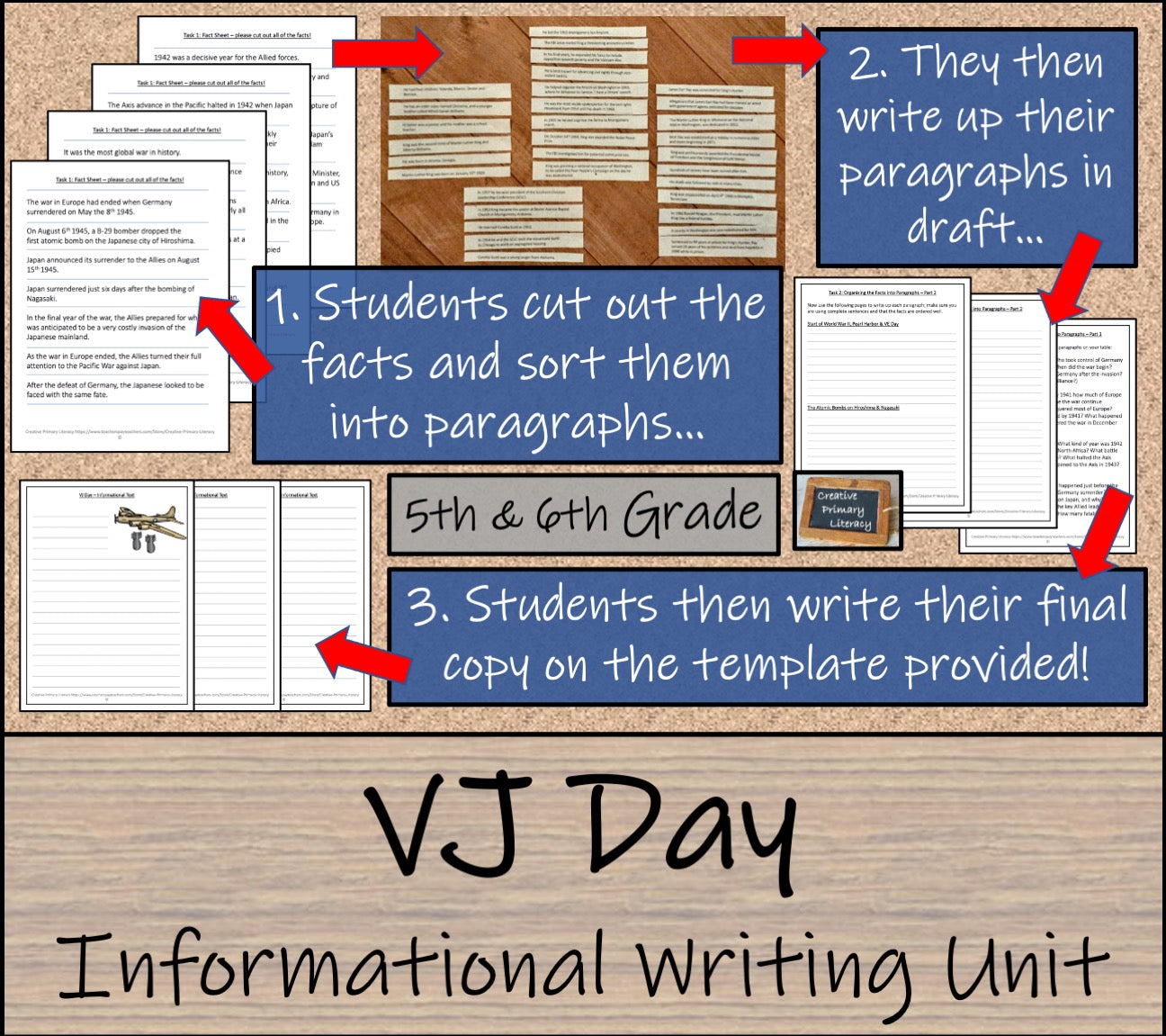 Atomic Bombs & VJ Day Informational Writing Unit | 5th Grade & 6th Grade