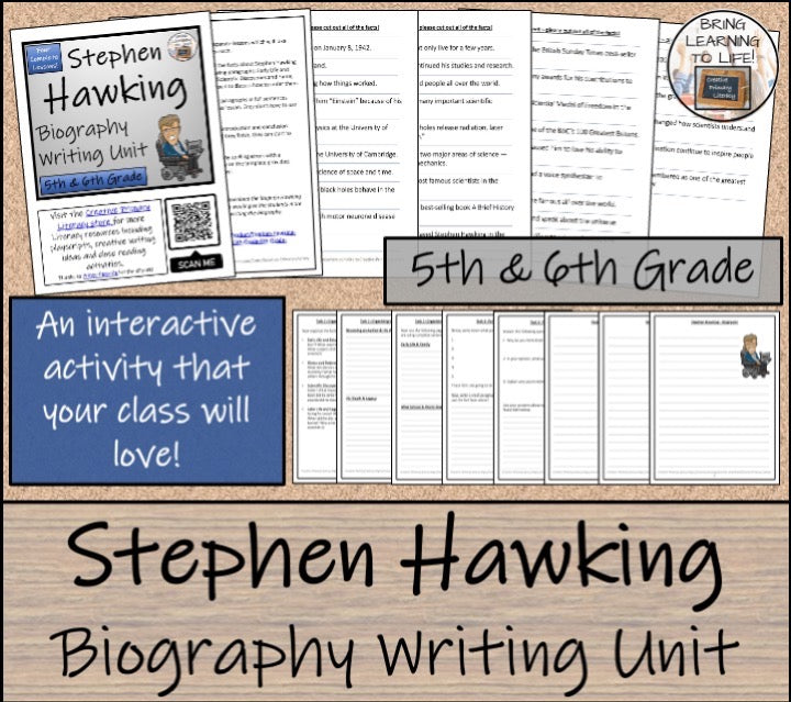 Stephen Hawking Close Reading & Biography Bundle | 5th Grade & 6th Grade