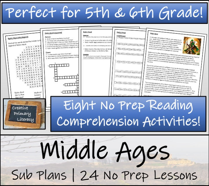 Emergency Sub Plans | Middle Ages Bundle | 5th Grade & 6th Grade