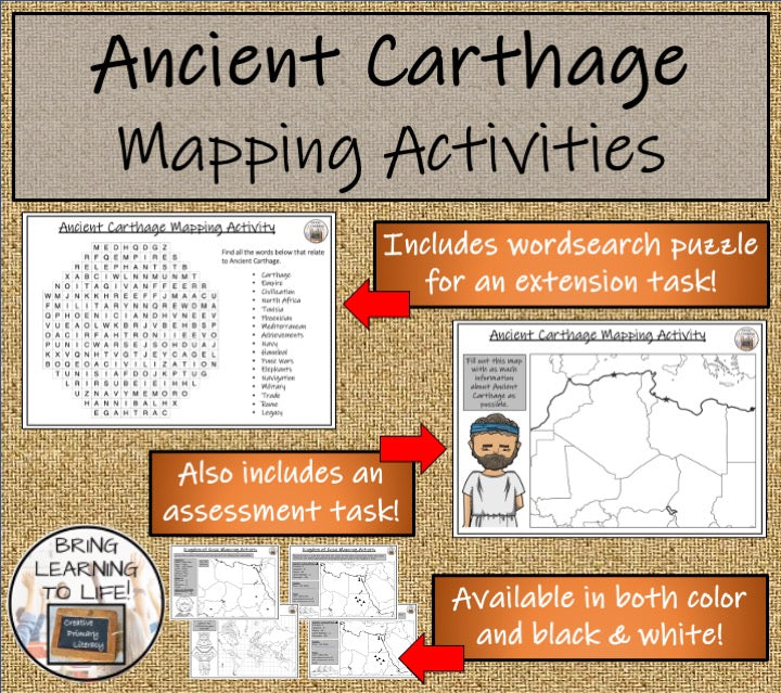 Ancient Carthage Map Activities and Presentation