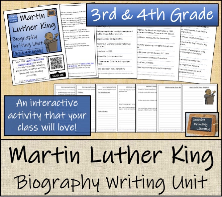 Martin Luther King Close Reading & Biography Bundle | 3rd Grade & 4th Grade