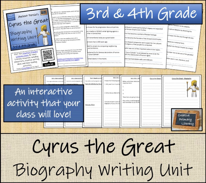 Cyrus the Great Close Reading & Biography Bundle | 3rd Grade & 4th Grade