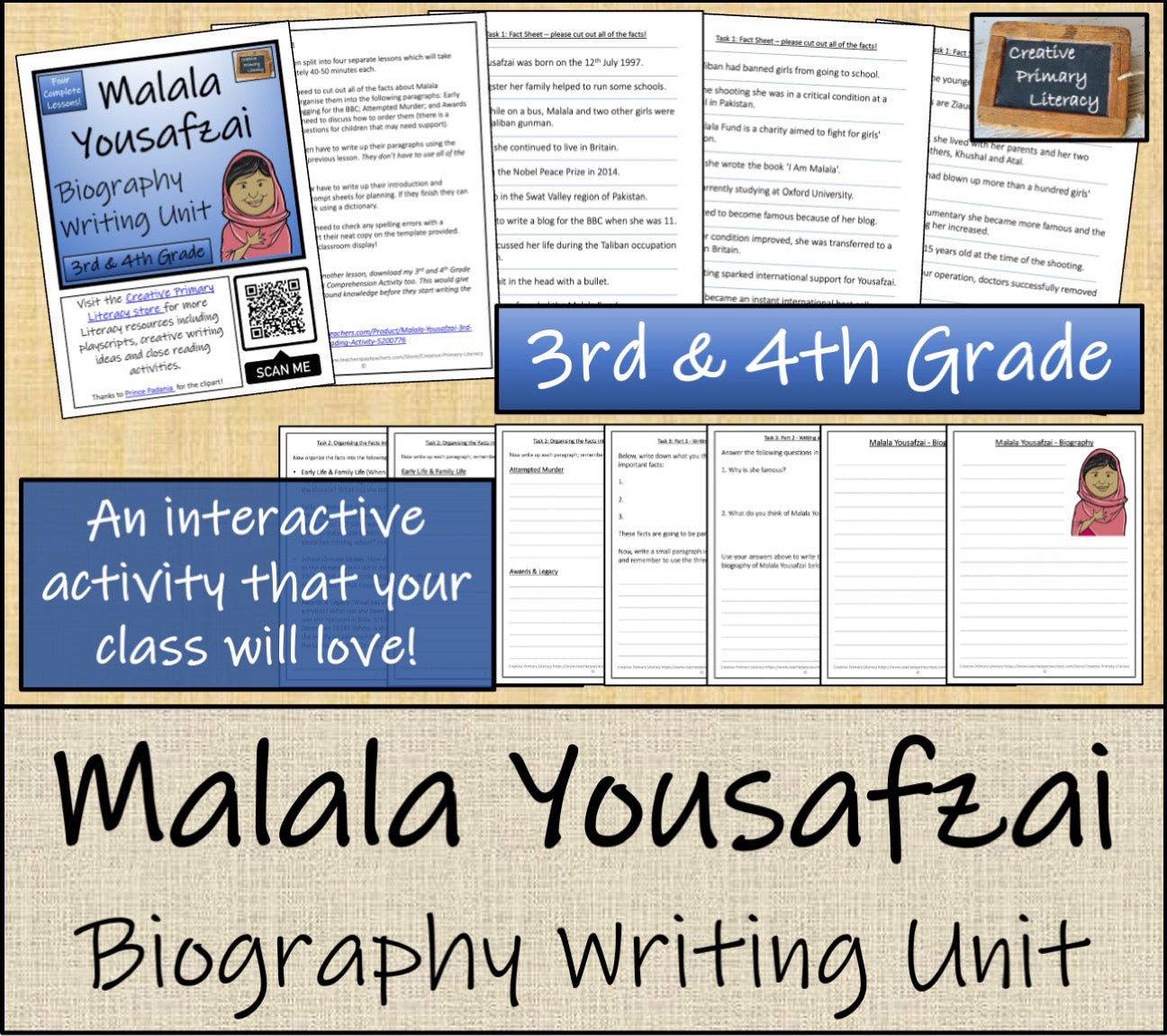 Malala Yousafzai Close Reading & Biography Bundle | 3rd Grade & 4th Grade