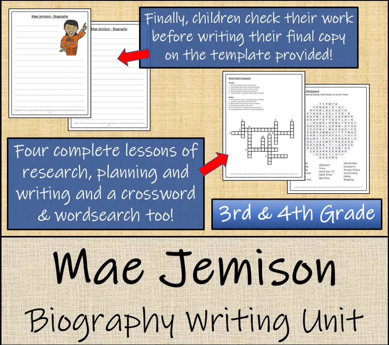 Mae Jemison Biography Project & Writing Unit | 3rd Grade & 4th Grade