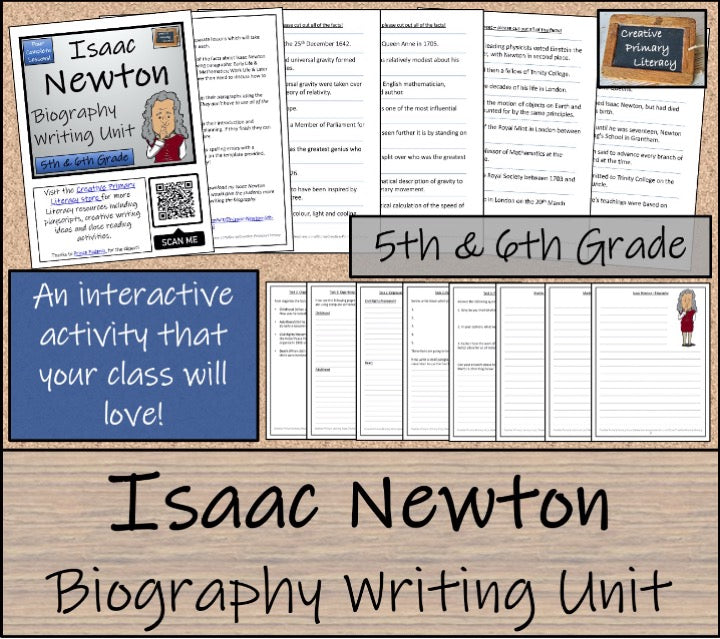 Isaac Newton Close Reading & Biography Bundle 5th Grade & 6th Grade