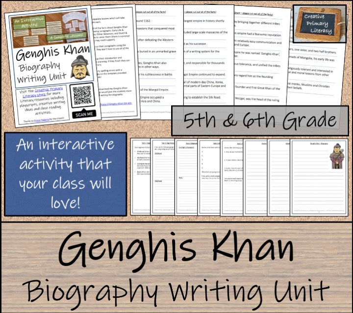 Genghis Khan Close Reading & Biography Bundle | 5th Grade & 6th Grade