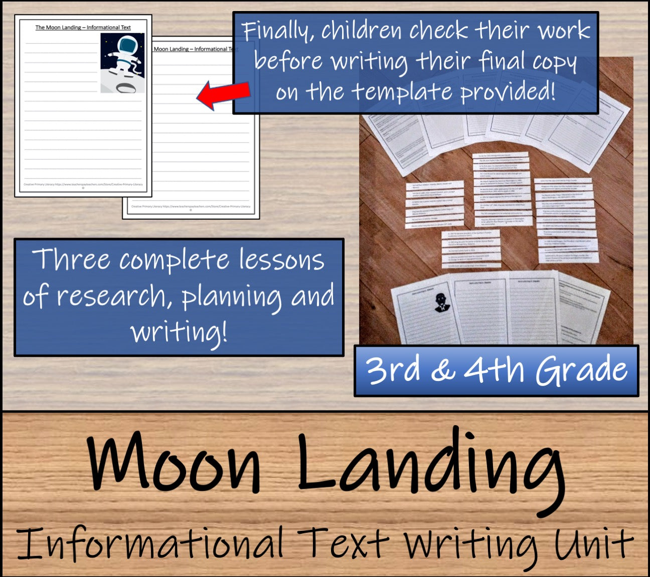 Moon Landing Informational Writing Unit | 3rd Grade & 4th Grade