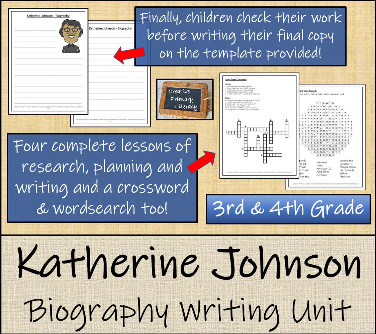 Katherine Johnson Biography Project & Writing Unit | 3rd Grade & 4th Grade