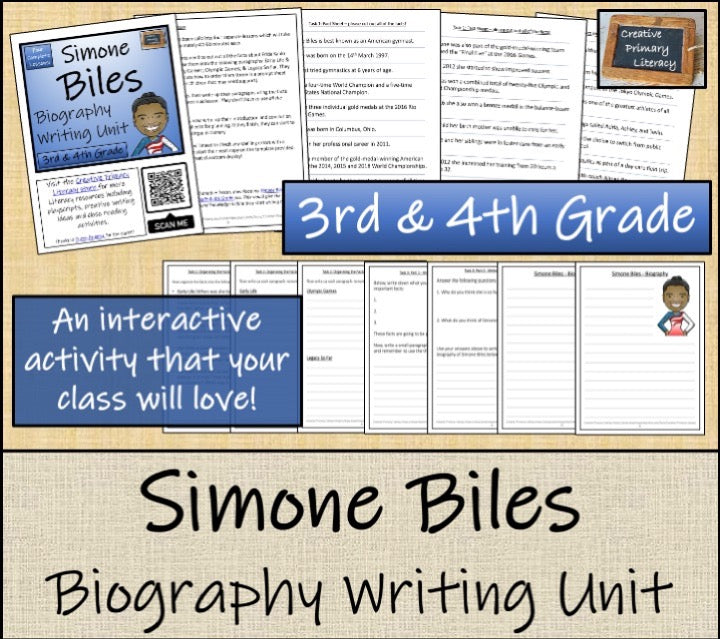 Simone Biles Close Reading & Biography Bundle | 3rd Grade & 4th Grade