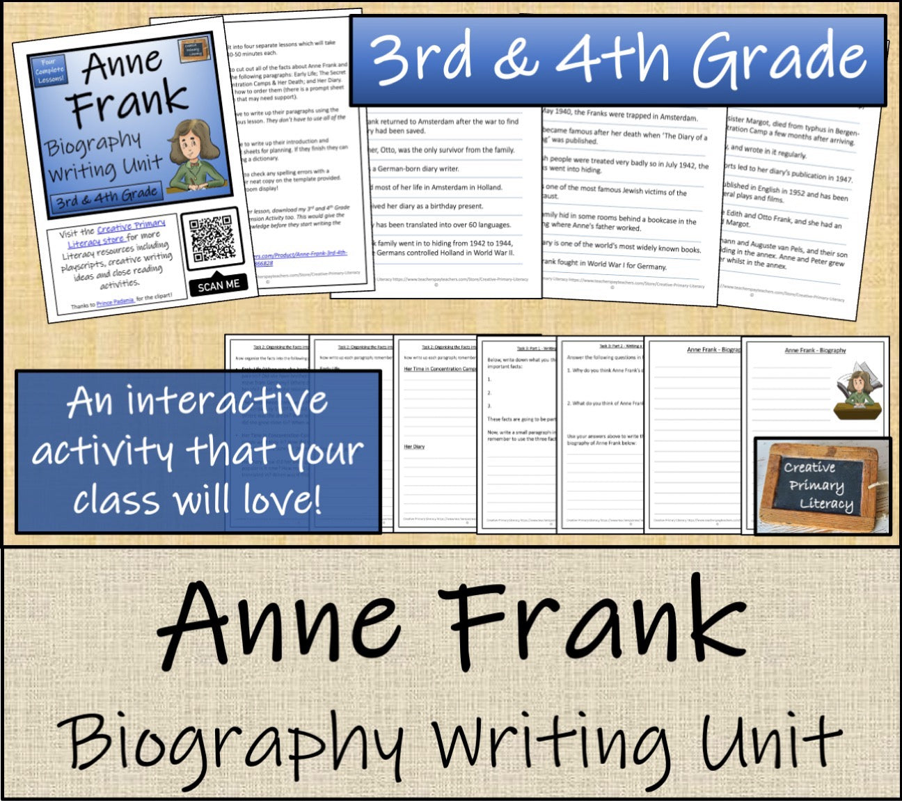 Anne Frank Close Reading & Biography Bundle | 3rd Grade & 4th Grade