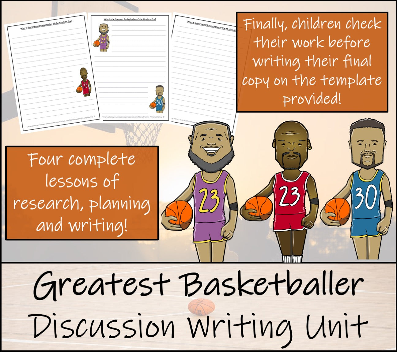 Greatest Basketball Player Opinion Writing Unit | 5th Grade & 6th Grade