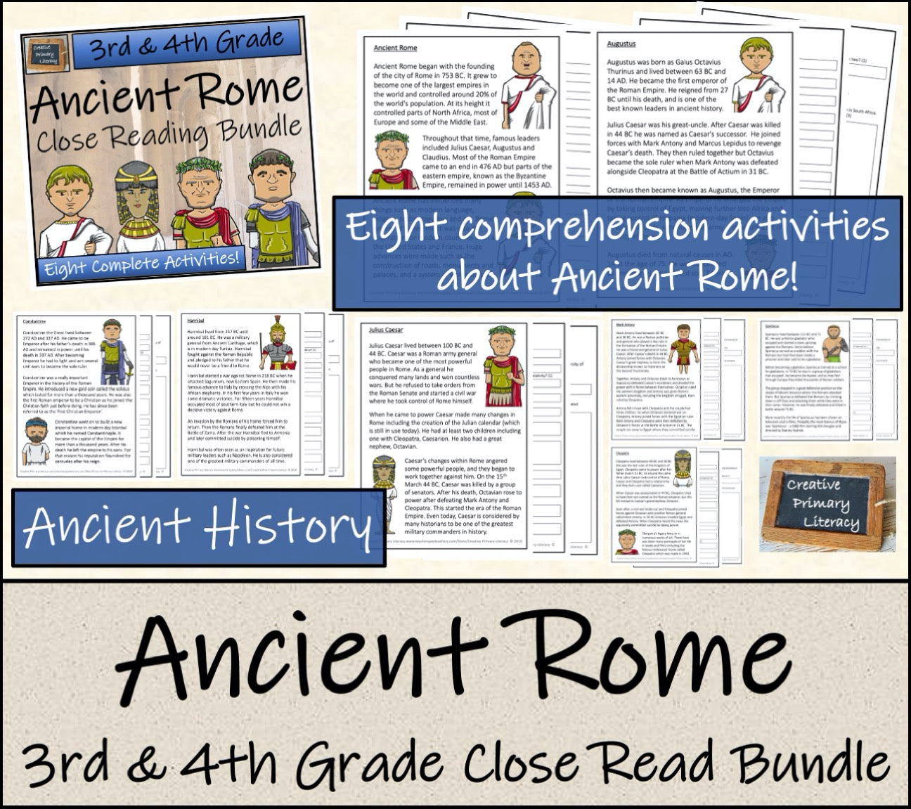 Emergency Sub Plans | Ancient Rome Bundle | 3rd Grade & 4th Grade