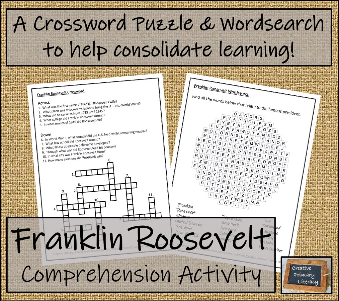 Franklin Roosevelt Biography Writing Unit | 5th Grade & 6th Grade