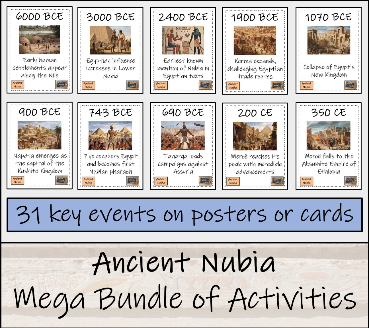 Ancient Nubia Mega Bundle of Activities | 5th Grade & 6th Grade