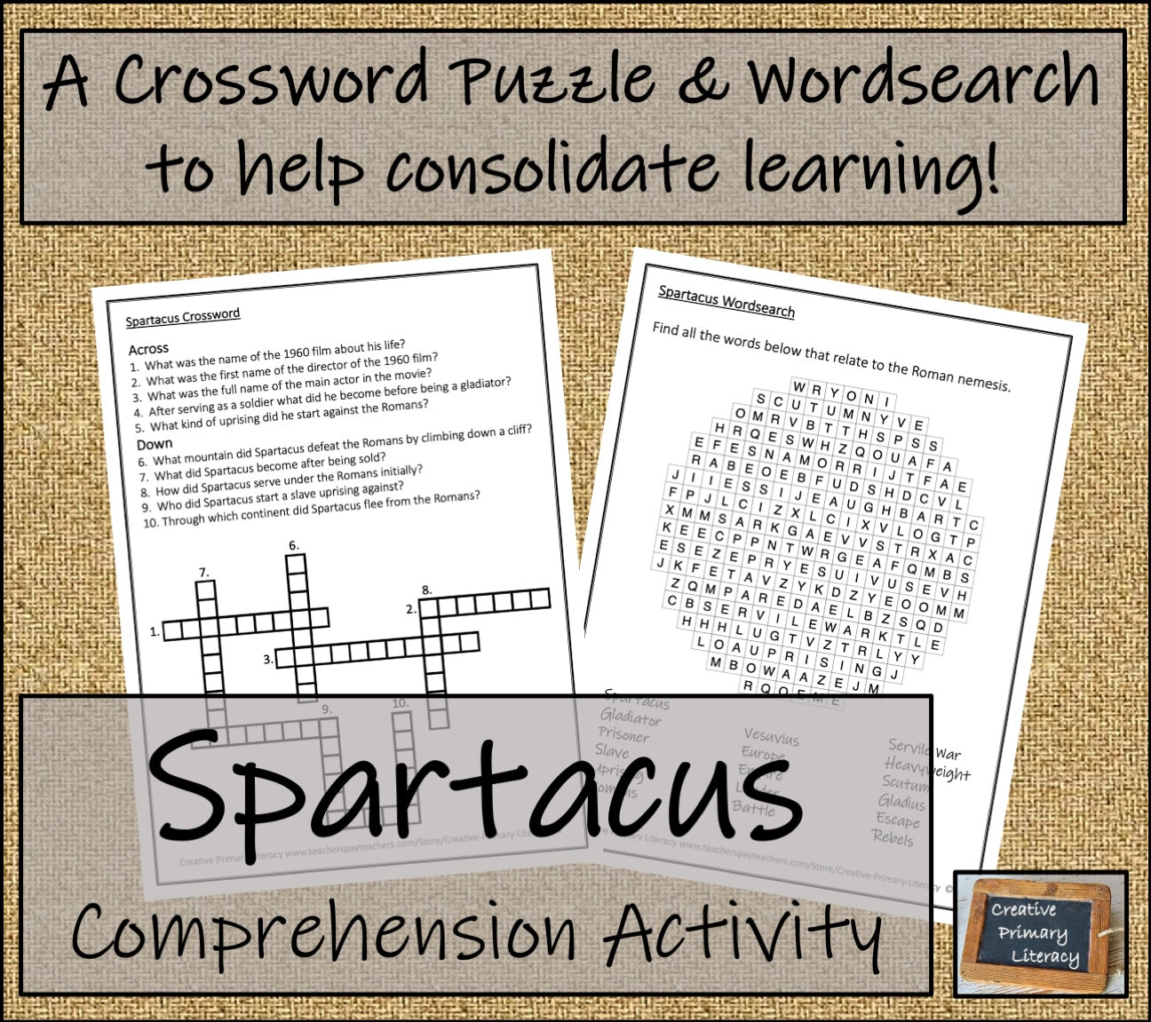 Spartacus Close Reading Comprehension Activity | 3rd Grade & 4th Grade