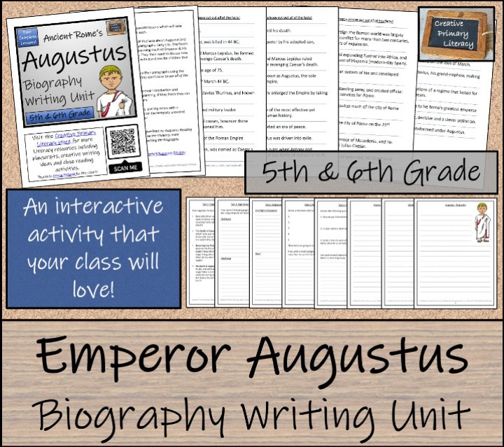 Augustus Close Reading & Biography Writing Bundle | 5th Grade & 6th Grade