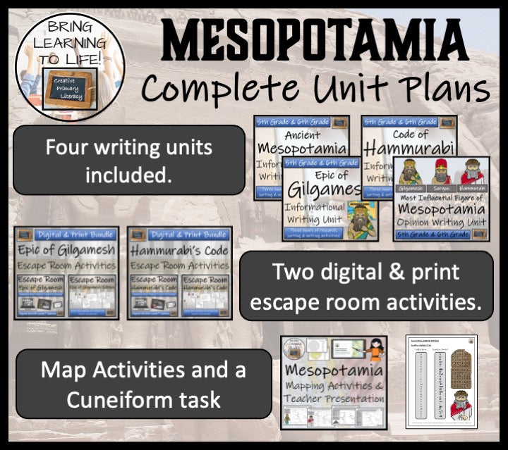 Ancient Mesopotamia Unit Plans and Resource Bundle | 5th Grade & 6th Grade