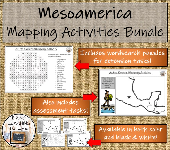 Mesoamerica Map Activities and Presentations Bundle