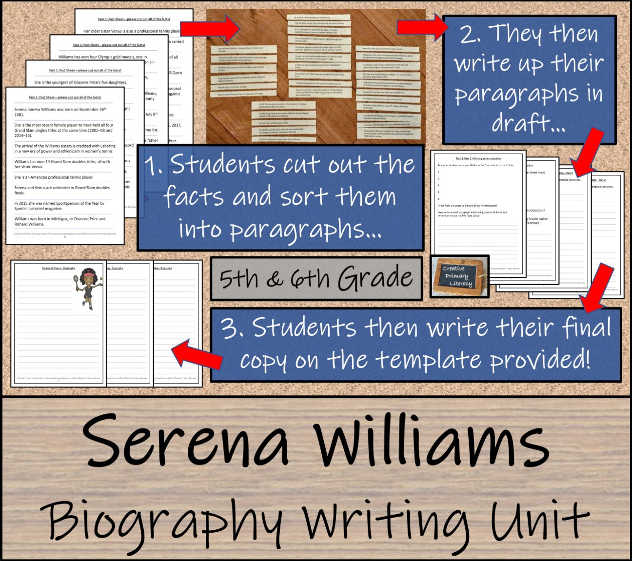 Serena Williams Biography Project & Writing Unit | 5th Grade & 6th Grade