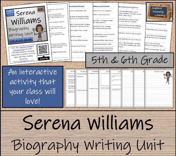 Serena Williams Close Reading & Biography Bundle | 5th Grade & 6th Grade