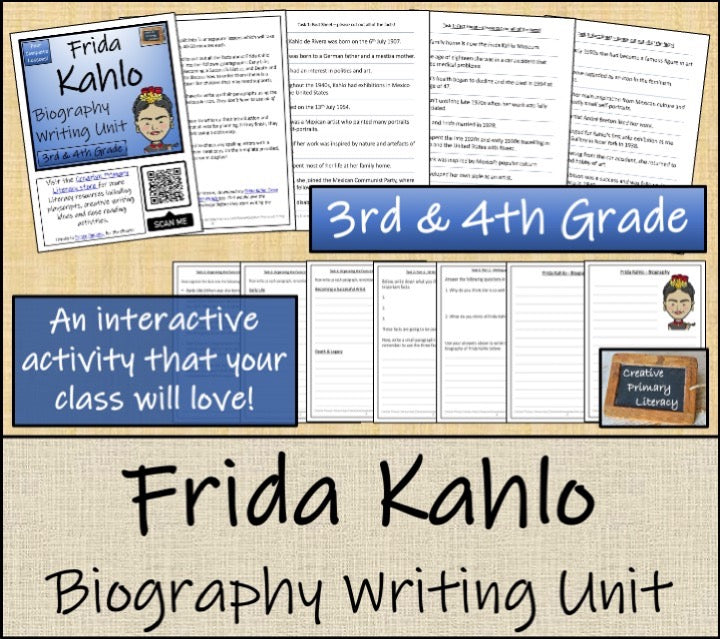 Frida Kahlo Close Reading & Biography Bundle | 3rd Grade & 4th Grade