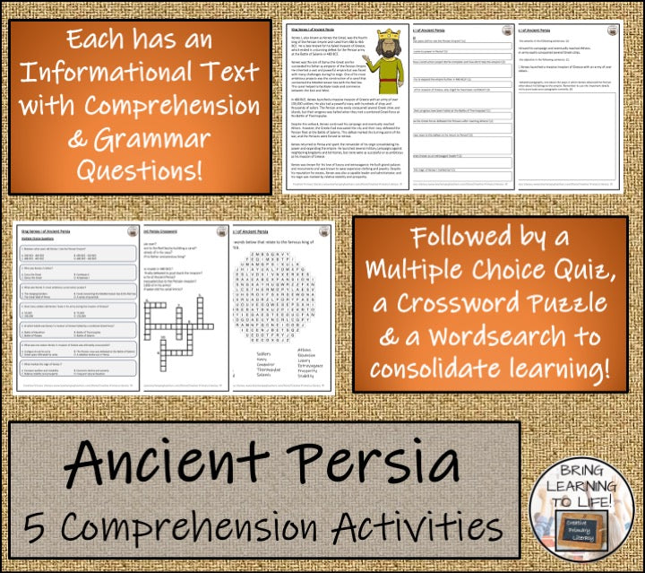 Ancient Persia Close Reading Comprehension Bundle | 5th Grade & 6th Grade