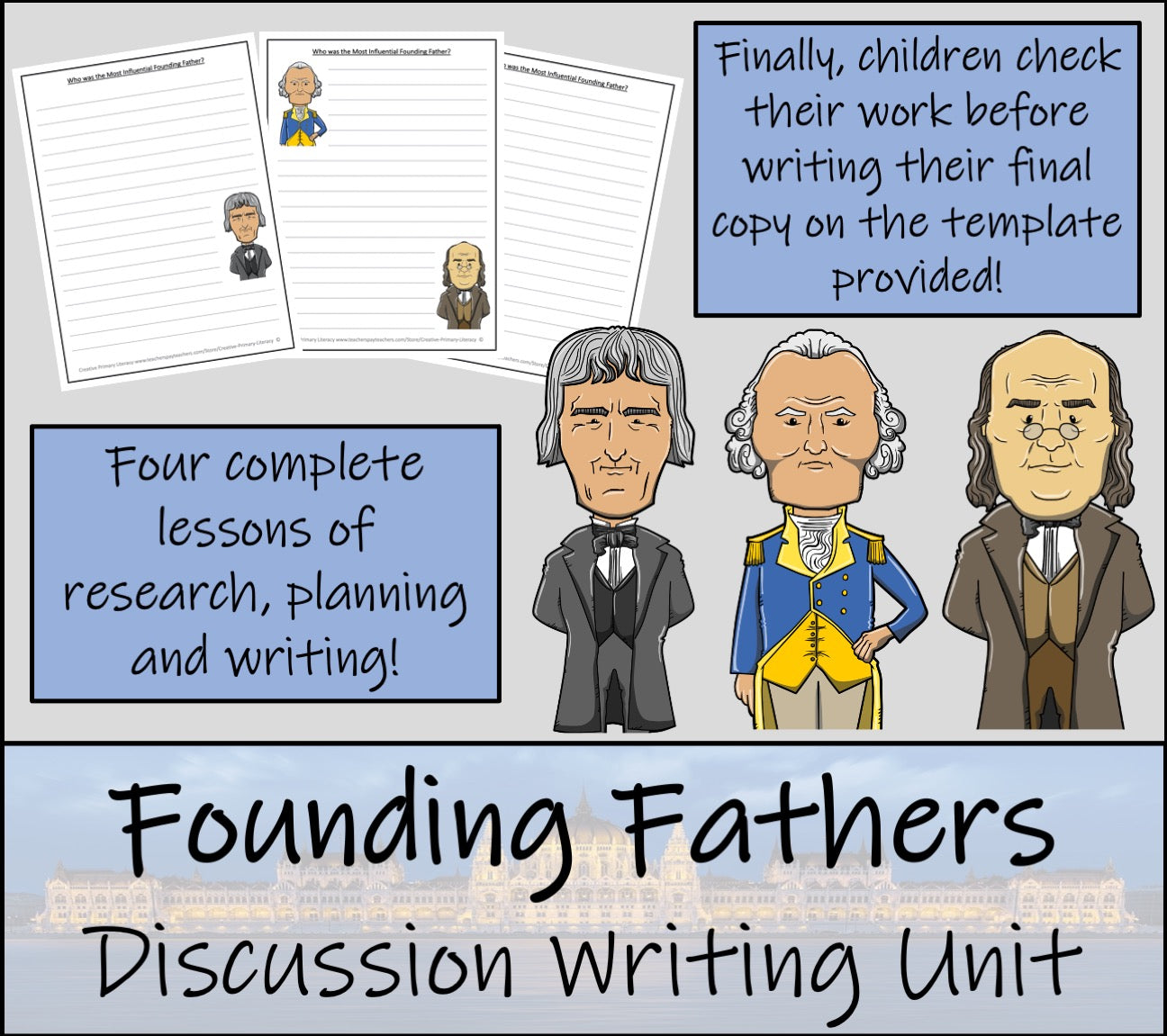 Most Influential Founding Father Opinion Writing Unit | 5th Grade & 6th Grade