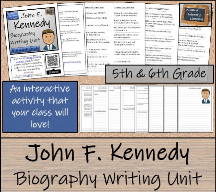 John F. Kennedy Close Reading & Biography Bundle | 5th Grade & 6th Grade - engaging activities for students.