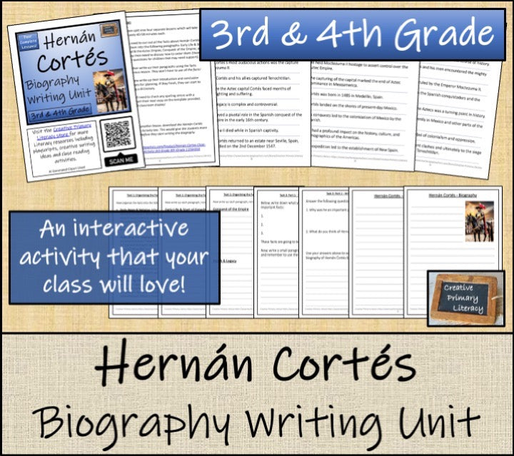 Hernan Cortes Close Reading & Biography Bundle | 3rd Grade & 4th Grade