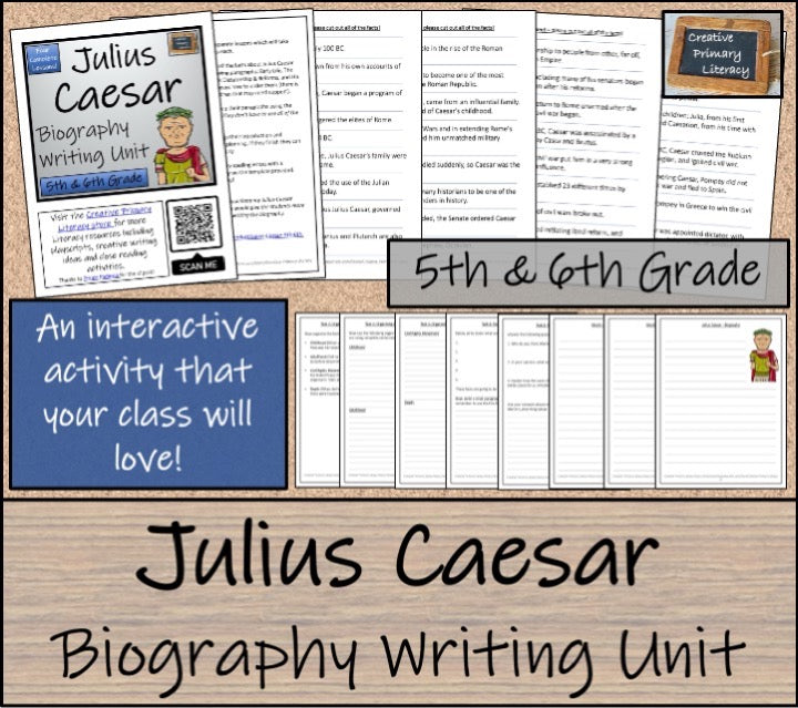 Julius Caesar Close Reading & Biography Bundle | 5th Grade & 6th Grade