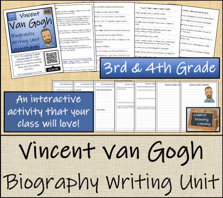 Vincent van Gogh Close Reading & Biography Bundle | 3rd Grade & 4th Grade