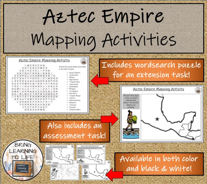 Aztec Empire Map Activities and Presentation