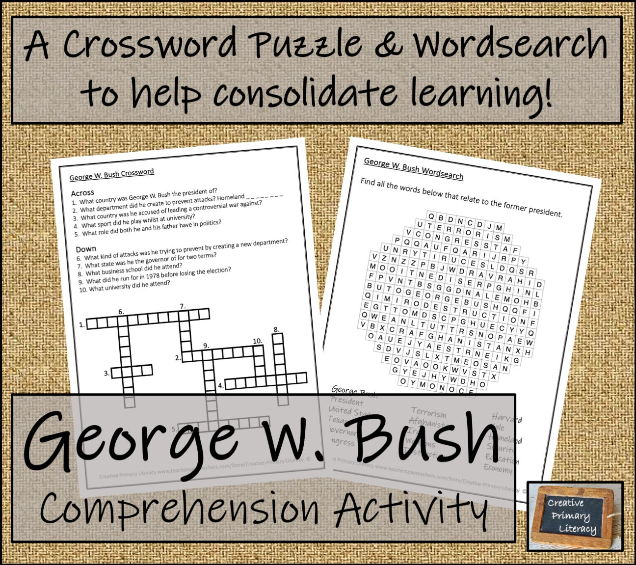 George W. Bush Close Reading Comprehension Activity | 3rd Grade & 4th Grade