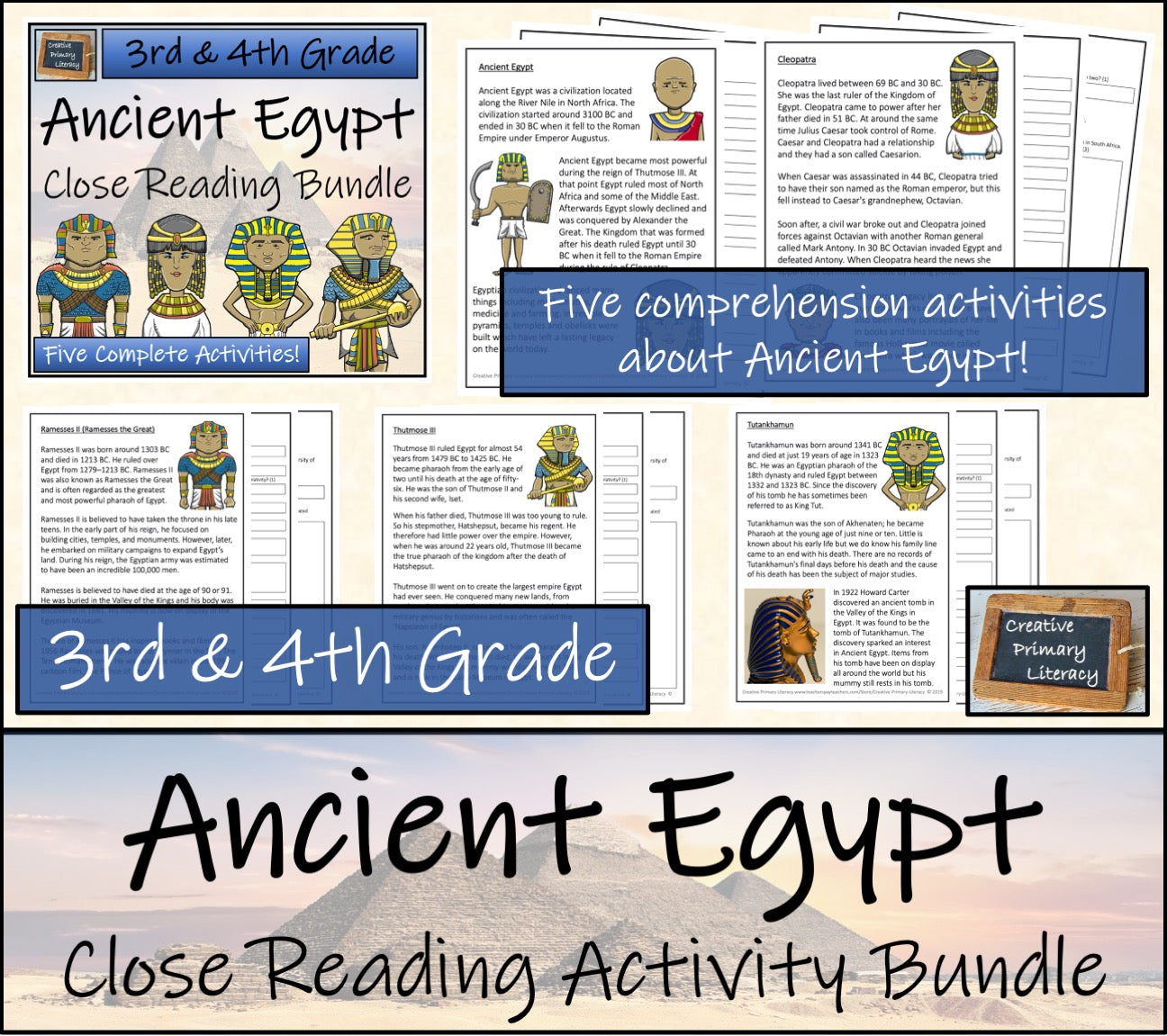 Emergency Sub Plans | Ancient Egypt Bundle | 3rd Grade & 4th Grade