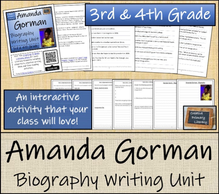 Amanda Gorman Biography & Close Reading Bundle | 3rd Grade & 4th Grade