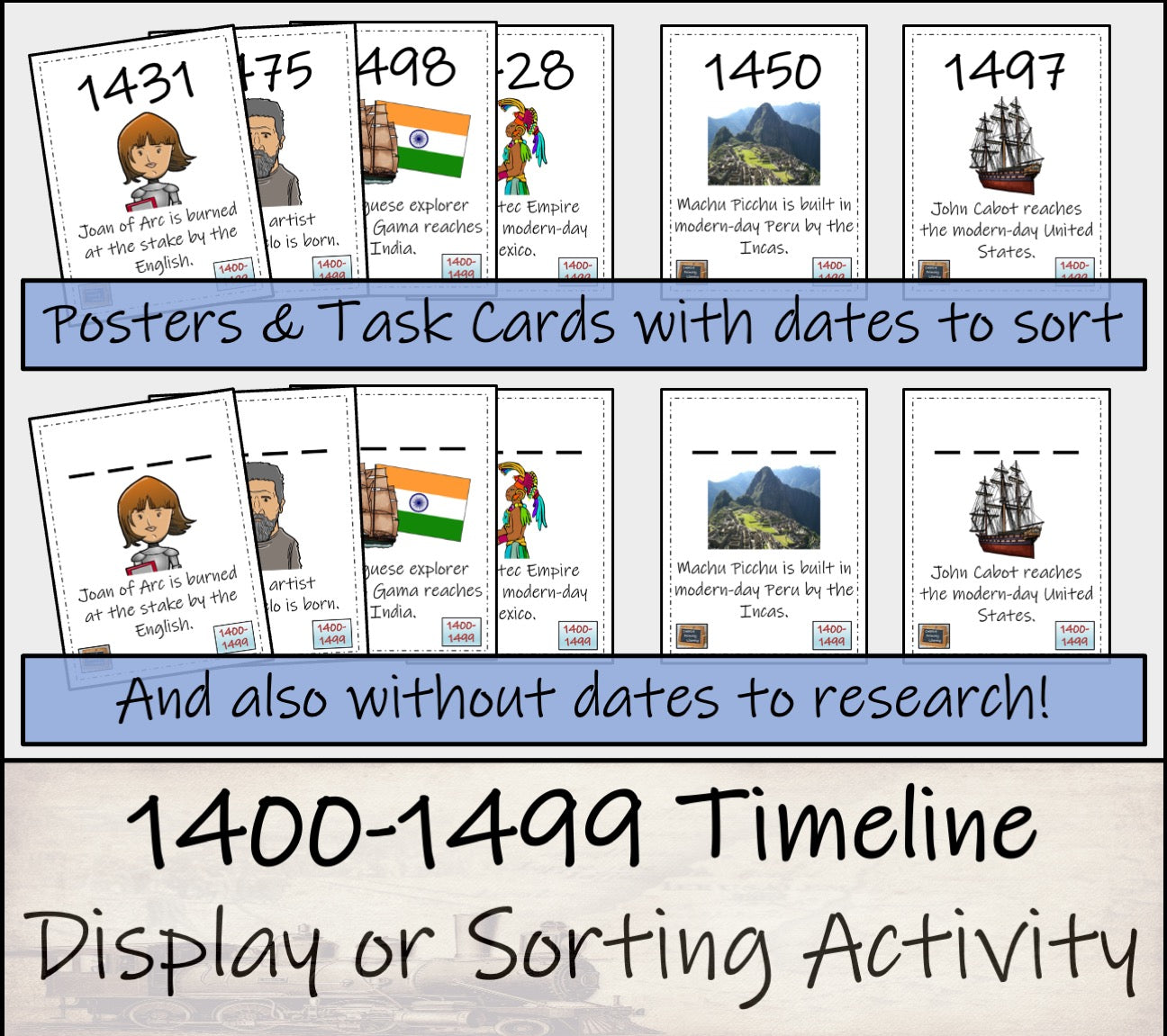 1400 to 1499 Timeline Display Research and Sorting Activity