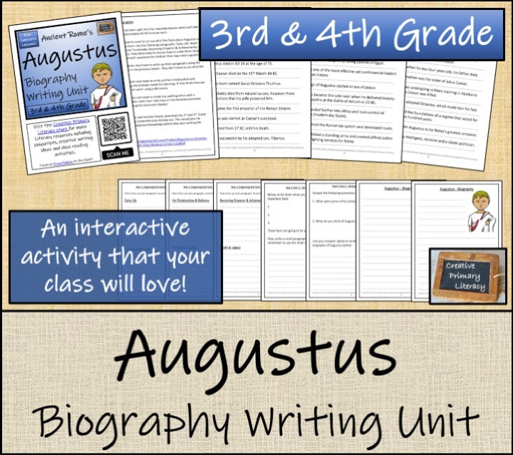 Augustus Close Reading & Biography Writing Bundle | 3rd Grade & 4th Grade