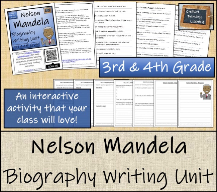 Nelson Mandela Close Reading & Biography Bundle | 3rd Grade & 4th Grade