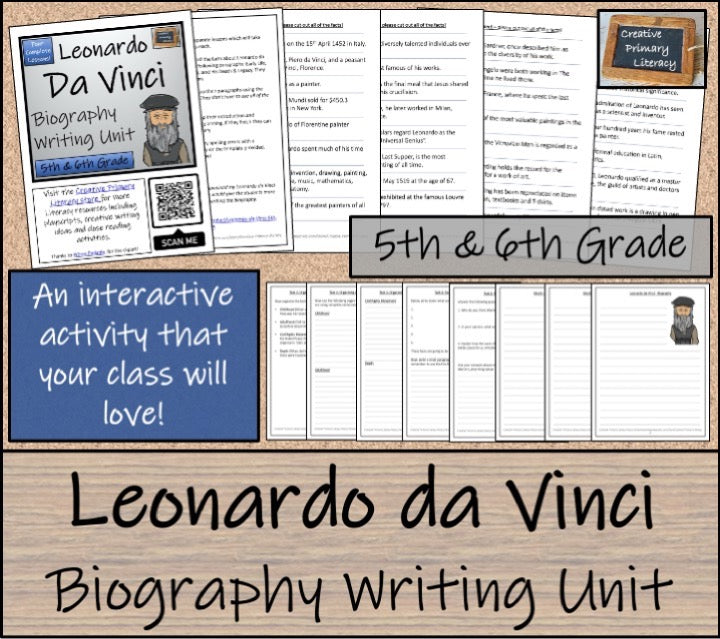 Leonardo da Vinci Close Reading & Biography Bundle | 5th Grade & 6th Grade